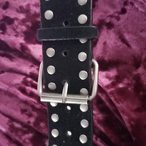 Black Velvet Studded Belt M - Picture 3 of 6